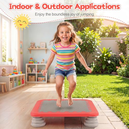 BABY JOY 25.5" Mini Trampoline for Kids Indoor & Outdoor - color: Red