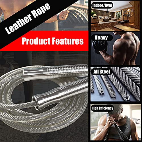 Weighted Jump Rope, Heavy Jumping Rope for Women, Men Fitness and Endurance Training, Adjustable Bold Rope, Stainless Steel Non-Slip Handles - style: Wire Rope: 3LB