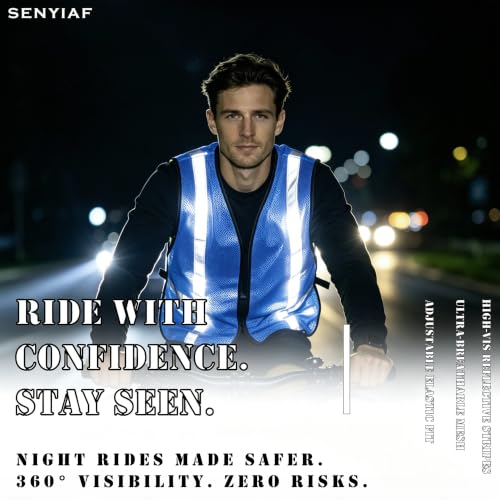 Adjustable High Visibility Reflective Mesh Safety Vest - color: Blue 12p
