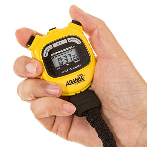 MARATHON Adanac 3000 Commercial Grade Digital Stopwatch Timer, Yellow - color: Yellow