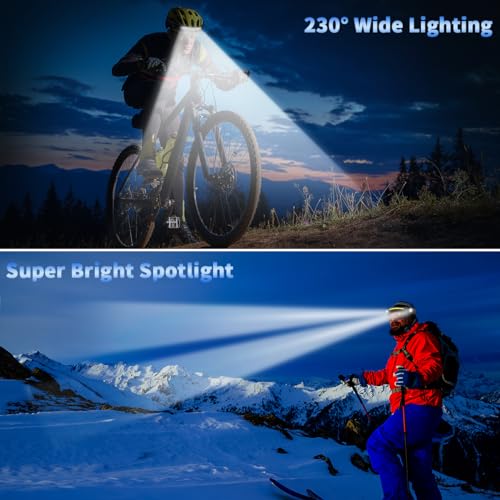 ZioeYiue Headlamp Rechargeable 5PCS, 230°Wide Beam LED Head Lamp for Adults - size: 5Pack