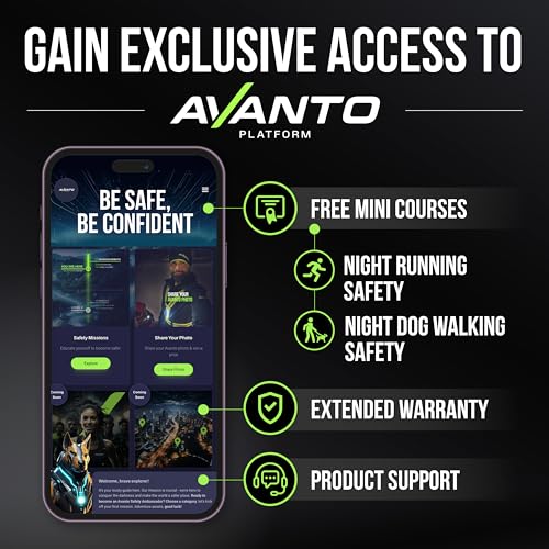 AVANTO LED Reflective Vest, Original, USB-C, High Visibility Safety Vest, Reflective Gear with Free Safety Courses, Running Lights for Runners, Dog Walking, Biking, Motorcycle, Driver - color: Yellow