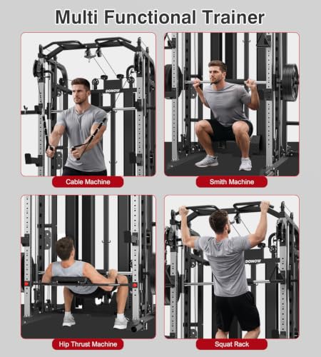 DONOW Smith Machine with Weight Stacks Home Gym System Cable Crossover - color: Premium Steel Weight