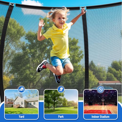 8FT 10 FT 12FT 14FT 16FT Trampolines Outdoor with Enclosure Net and Ladder - color: Black, size: 8 FT