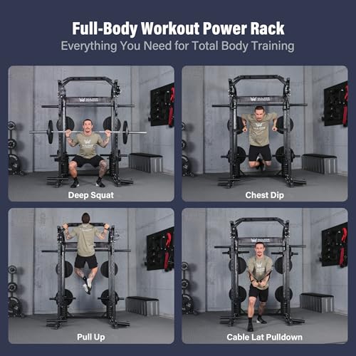 Major Fitness Drone2 Advanced Training Smith Machines– All-in-One Home Gym Squat Rack with Aluminum Pulley Set , Weight Bar, Dual LAT Pull-Down Systems & Cable Crossover Machine for Full-Body Workouts - style: SL D2AW Package(with RD Elite Bench+230lb)