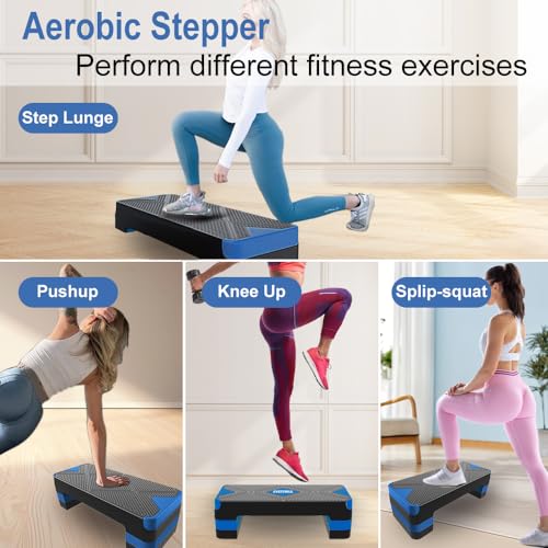 Aerobic Exercise Step, Adjustable Workout Step Platform - color: Blue