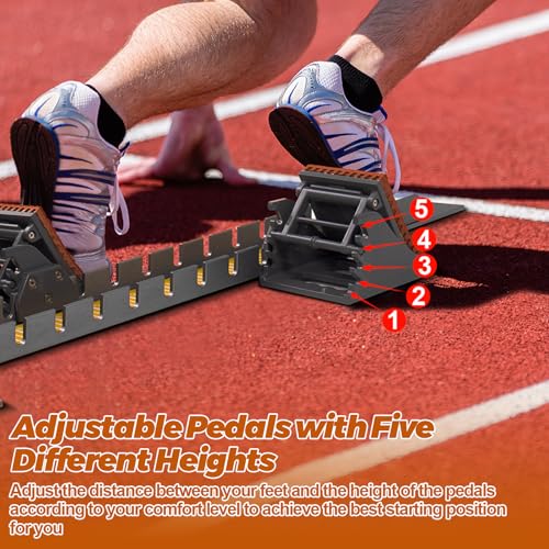 Starting Blocks with Premium Aircraft-Grade Aluminum Adjustable and Detachable Pedals Ideal for Running Enthusiasts Professional Track and Field Competitions - color: Yellow