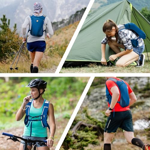 Hydration Backpack with 2L Water Bladder Bag, Lightweight and Breathable Running Vest for Men, Adjustable Chest Straps Water Pack for Cycling Hiking Climbing Outdoor - color: Blue