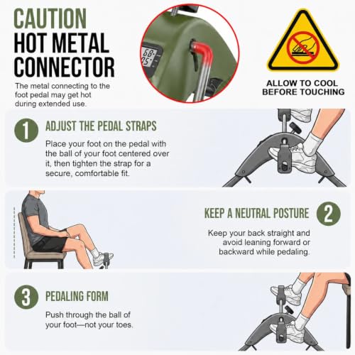 Under Desk Bike Pedal Exerciser for Arms and Legs, Foldable Mini Exercise Bike with LCD Display and Adjustable Resistance for Home and Office - color: Green