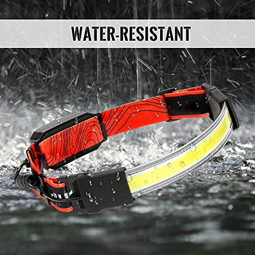 Adelante Rechargeable LED Headlamp 2 Pack, 1000LM 230° Wide Beam Head Lamp - color: Orange, size: 2 pack