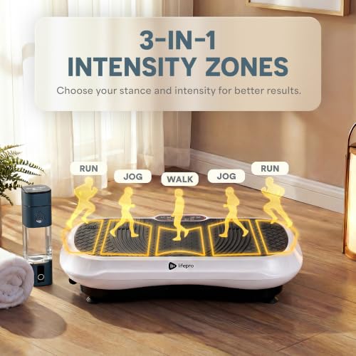 Lifepro Waver Vibration Plate Exercise Machine with 99 Speeds & 10 Presets - color: White