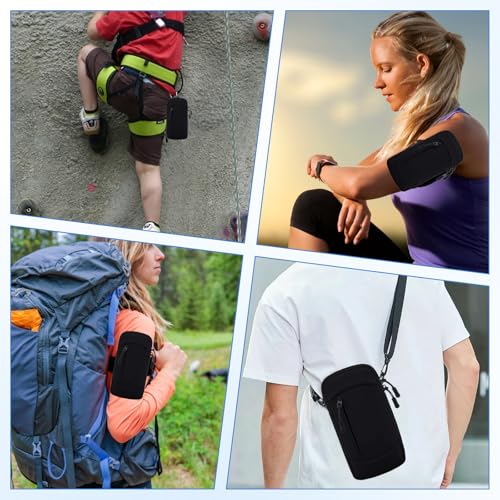 Cell Phone Holder with Arm Band, 2-in-1 Crossbody Bag for Running Walking - color: Silver Gray