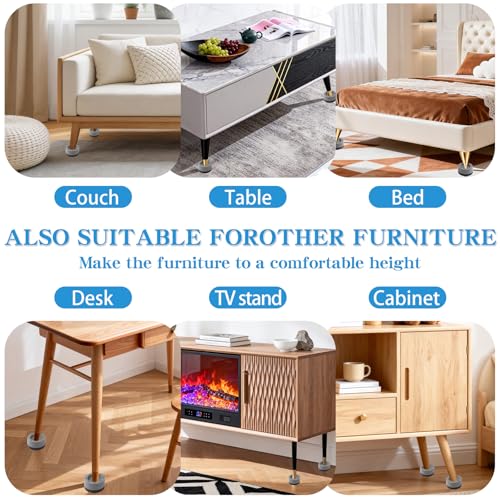 Bed Risers Adjustable Furniture Risers Heavy Duty Lifts Height 2 " - color: Grey