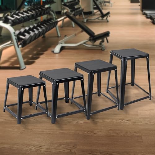 Plyometric Boxes for Jumping - color: Black, size: 12/18/24/30 inch