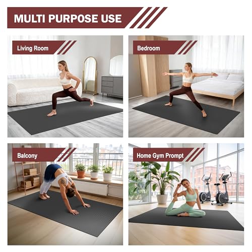 Stepwaver Extra Large Exercise Mat, 6'x4'/ 7'x5'/ 8'x5'/ 9'x5'/10'x5' (6mm) - size: 12'×5'×0.25"