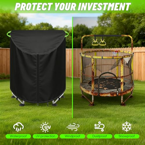 55'' Mini Trampoline Cover, Outdoor Waterproof Kids Trampoline Cover