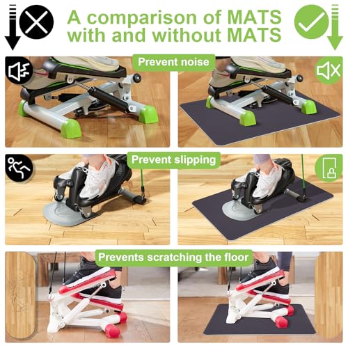 Non Slip Under Desk Elliptical Mat, 23.6" L x 17" W Exercise Mat