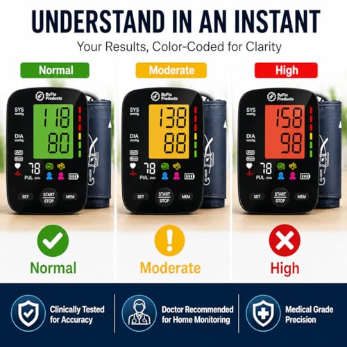 Blood Pressure Monitor for Home Use, Arm Cuff, USB-C