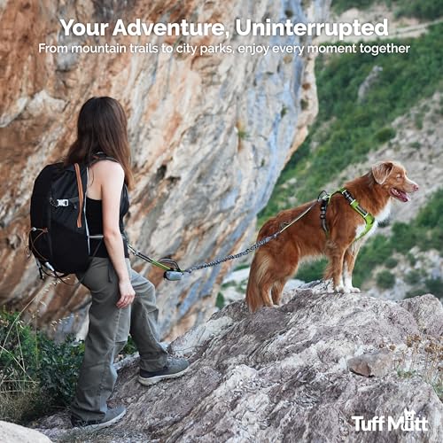 Tuff Mutt Waist Hands Free Dog Leash for Walking Running Hiking - color: gray/blue