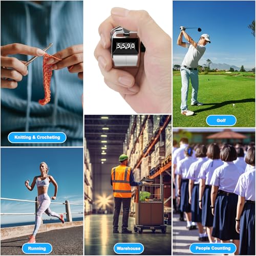 Decymis 2 Pack Clicker Counter, Metal Hand Tally Counter Clicker, Silver