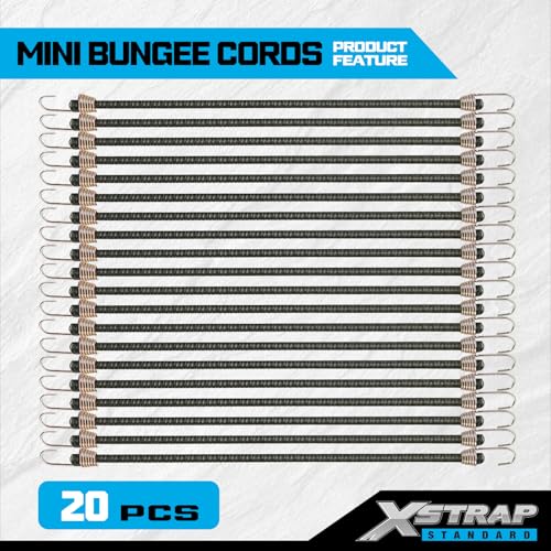 XSTRAP STANDARD 20 Pcs Mini Bungee Cords with Hook, 10-Inch Elastic Straps - color: Camouflage