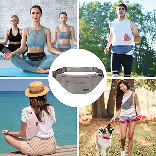 MAXTOP Small Cross body Bag Shoulder Fanny Pack for Women Men - color: Gray(Washed Nylon with Gray Zipper)