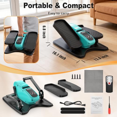 Under Desk Elliptical Leg Exerciser While Sitting for Seniors - color: Light Blue