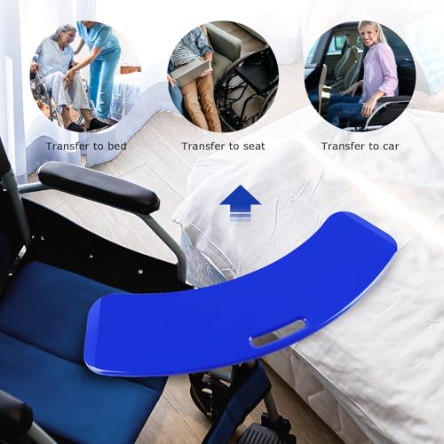 YHK Sliding Transfer Boards, Sliding Boards Transfer to Wheelchairs, Seniors from Bed to Chair, Car, Slide Assist Device, Sliding Boards Hold up to 440 lbs, with Slide Sheet 16"x24" (Blue) - size: Slide Transfer Board 31.5" with 16*24 Slide Sheet