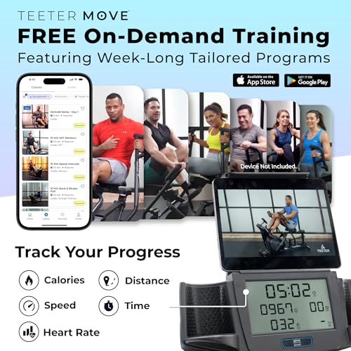 Teeter Power10 Rower with 2-Way Magnetic Resistance Elliptical Motion - Indoor Rowing Machine w/HRM Connectivity, Teeter Move App - Free Classes & Coaching - style: Power10 Max