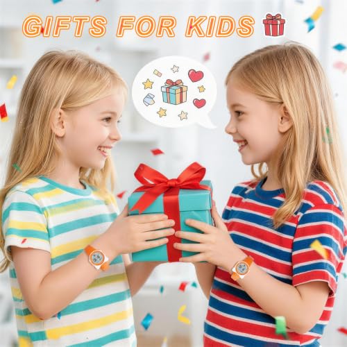 Kids Waterproof Watch 7 Color Light Alarm - color: Orange