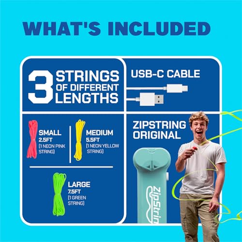 ZipString Original Rope Launcher Toy, Aesthetic Aqua - color: Aesthetic Aqua