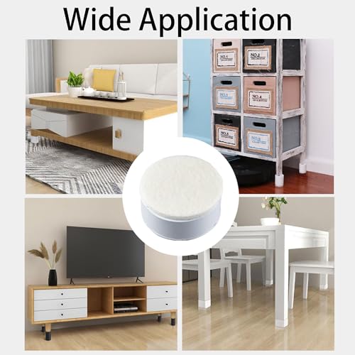 1.2 Inch Self-Adhesive Furniture Riser, Round Carbon Steel Bed Table Sofa Lift Heavy Duty Bed Riser, Adds 1.2 Inch Height with Felt Pad (4Pcs/White) - color: White,round, size: 2.36x1.18inch