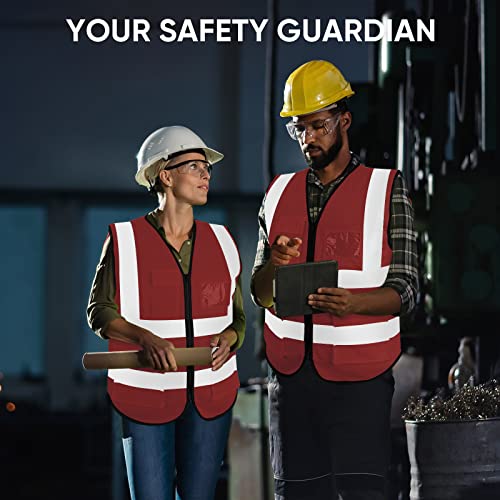 TICONN High Visibility Reflective Safety Vest for Men & Women, ANSI Class 2 - color: Pink, size: Small