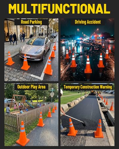 E-riding 18 Inch 2 Pack Collapsible Traffic Cones - size: 18 Inch