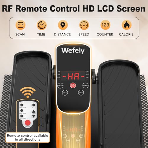Under Desk Elliptical Leg Exerciser While Sitting for Seniors - color: Orange
