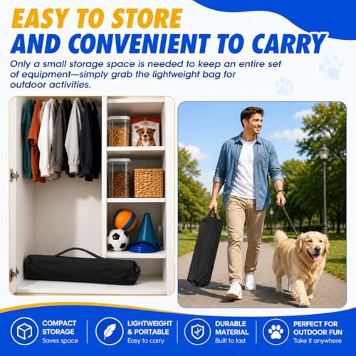 Dog Agility Training Equipment Set, Adjustable Jump Bars, 6 Piece - size: 6