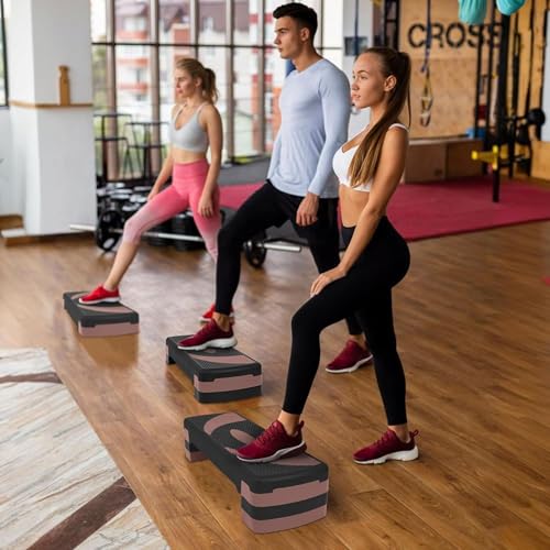 Fitvids Workout Step Aerobic Platform – 31" Exercise Step with 3 levels Adjustable Height – nan – - color: Pearly Pink