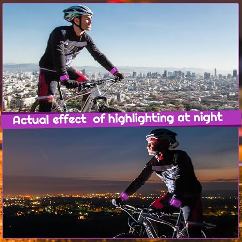 20 Pcs Reflector Snap Bands Fluorescent Slap Armbands - color: Purple
