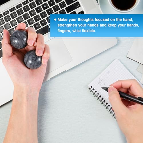 Learay 2Pcs Baoding Balls, Boading Balls for Hand Therapy, Gray, 1.57 inch - color: Gray/1.57 Inch