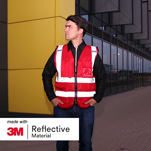 Salzmann Safety Vest | Hi Vis Reflective Vest | US ANSI/ISEA 107 - color: Red, size: X-Large