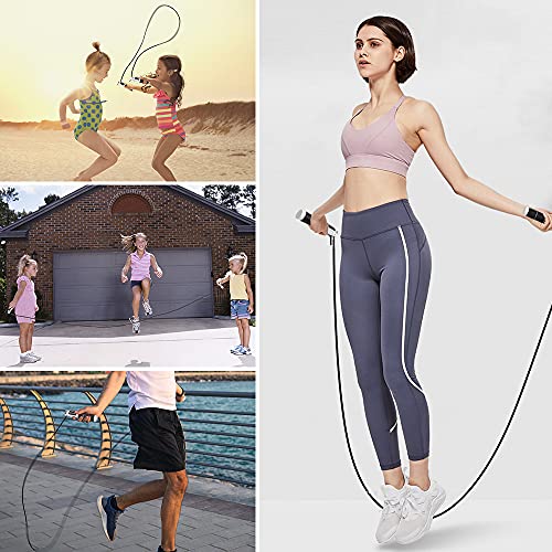 Jump Rope, H Handio Jump Rope with Counter, Workout Jumping Rope with Steel Ball Bearings, Adjustable Length Speed Skipping Rope for Men Women Kids Home Gym, Crossfit, Fitness Exercise - color: Black