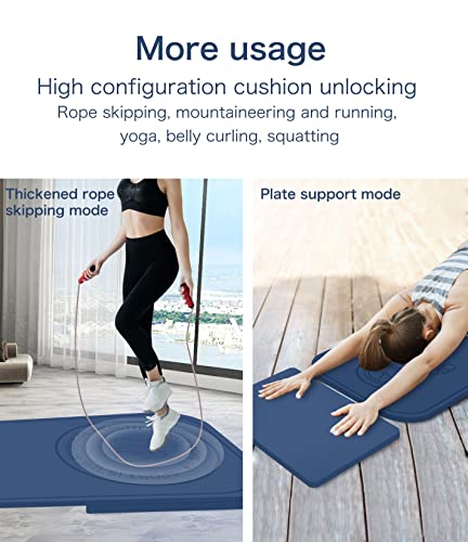 Jump Rope Mat Shockproof Exercise Skipping Mat All-Purpose Extra Thick High Density Anti-Tear Exercise Yoga Mat, Non Slip for Indoor and Outdoor - color: Blue