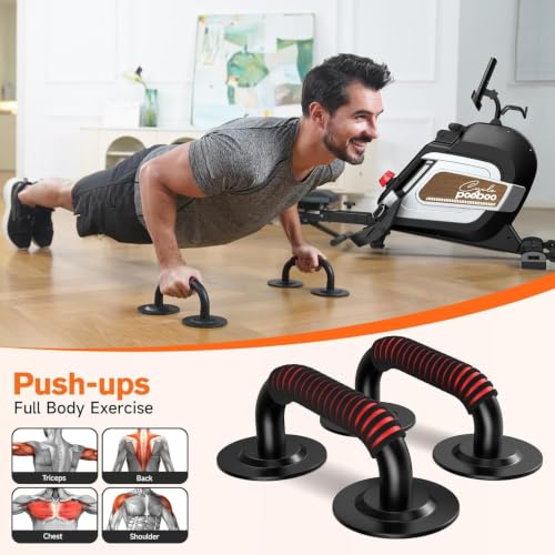 pooboo Rowing Machine for Home, Foldable Magnetic Rowing Machine - color: Wood