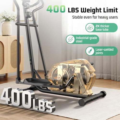 ANCHEER Elliptical Machine for Home,Hyper-Quiet Magnetic Elliptical Trainer - color: Silver