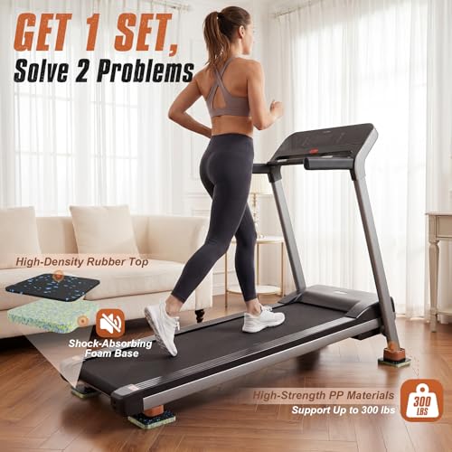 ACOCO Treadmill Incline Riser Blocks and Treadmill Mat Pads, 8 Pcs - color: Brown