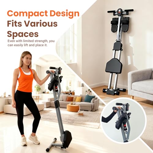 Ann Katy Compact Rowing Machine, Foldable Full Body Home Workout Rower