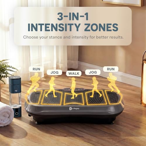 Lifepro Waver Vibration Plate Exercise Machine with 99 Speeds & 10 Presets - color: Gray