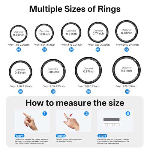 Smart Ring for Women & Men, Health Fitness Tracker Ring - color: Silver, size: 12#