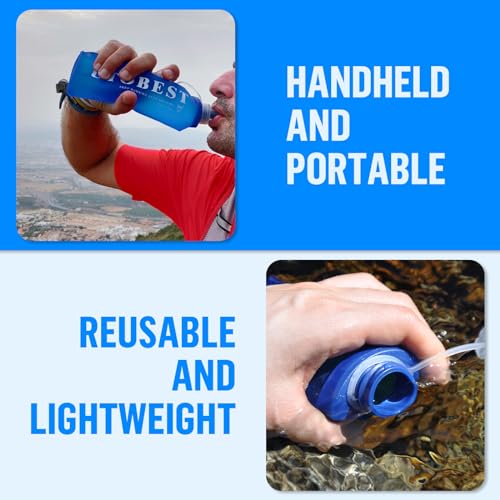 UTOBEST Soft Flask 500ml Collapsible Running Water Bottles - color: Blue-250ml*2
