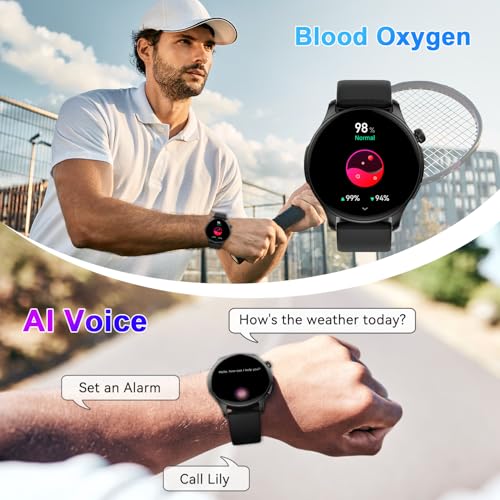 Smart Watch for Men Women Fitness: Waterproof Make Answer Call Smart Watches for Men Running Smartwatch for Android/iPhone Samsung Compatible Digital Mens Watches Activity Pedometer Heart Rate Monitor